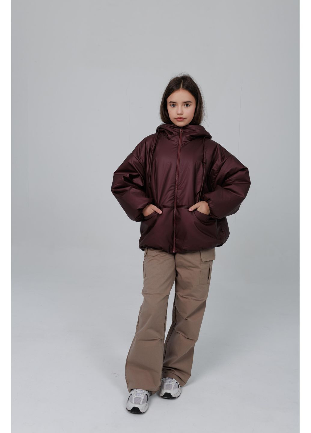 Комбінована демісезонна куртка амалія бургундія Cvetkov Амалия