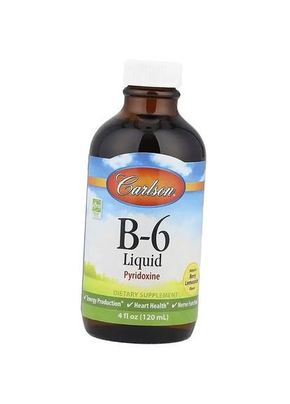 Вітамін В6 рідкий, B-6 Liquid, 120мл Ягода-лимон (36353104) Carlson Labs (353501816)