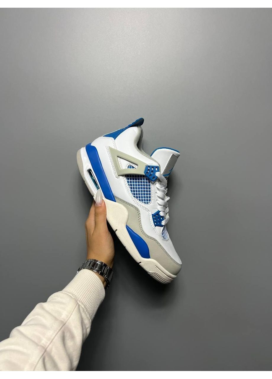 Білі Осінні кросівки чоловічі nike air jordan 4 retro golf military blue найк аір джордан No Brand