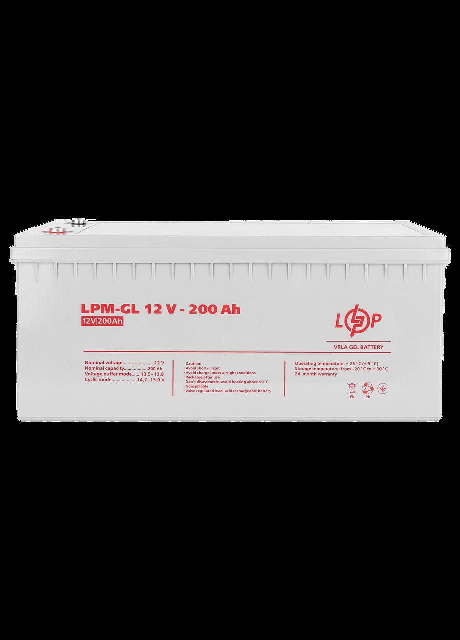 Акумулятор гелевий LPMGL 12V - 200 Ah LogicPower (279554307)