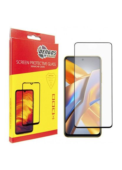 Стекло защитное Full Glue Poco M5s (black) (TGFG-301) DENGOS Full Glue Poco M5s (black) (366660448)