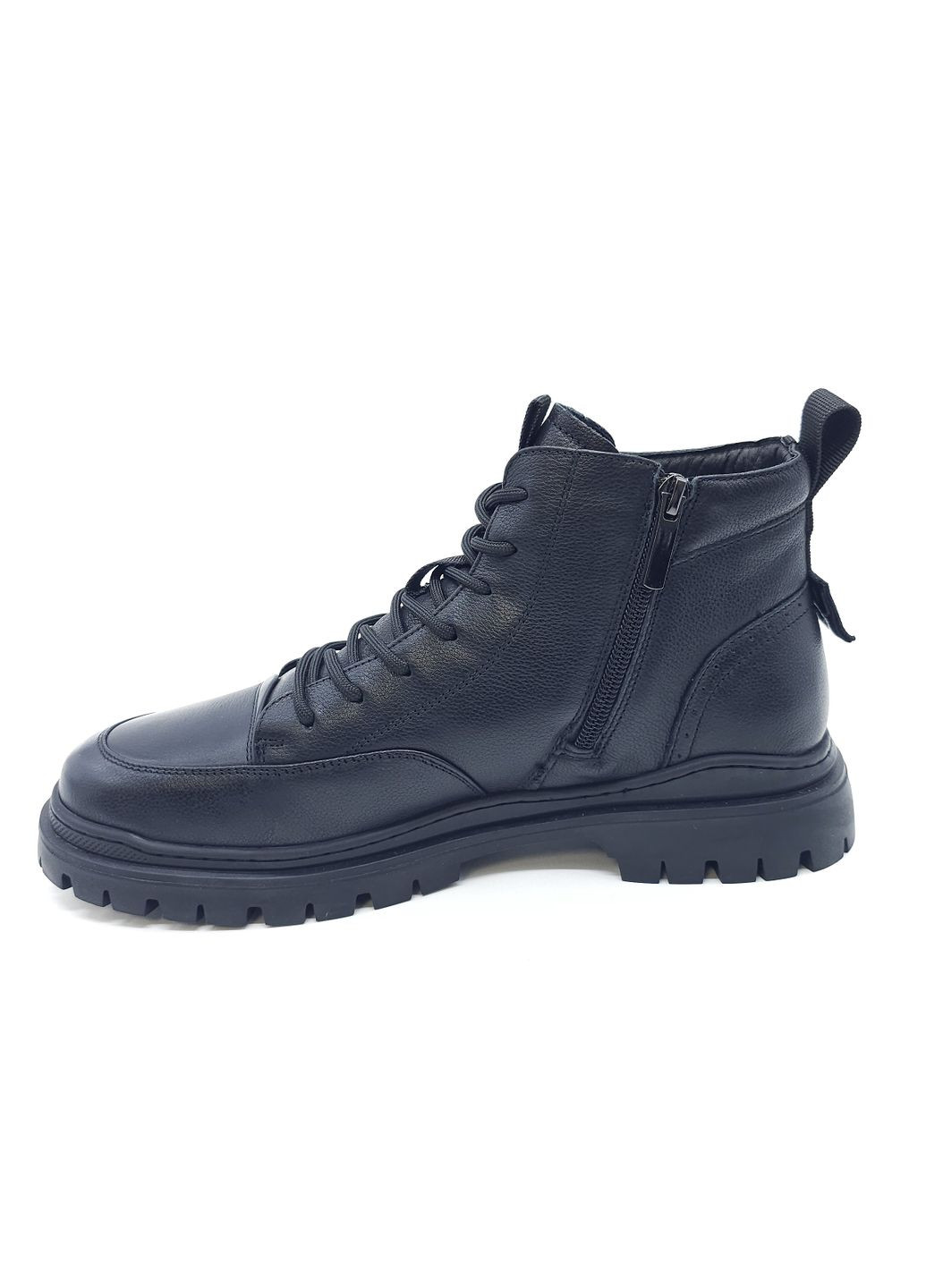 Чоловічі черевики на овчині чорні шкіряні BV-14-6 27,5 см (р) Boss Victori (271828036)