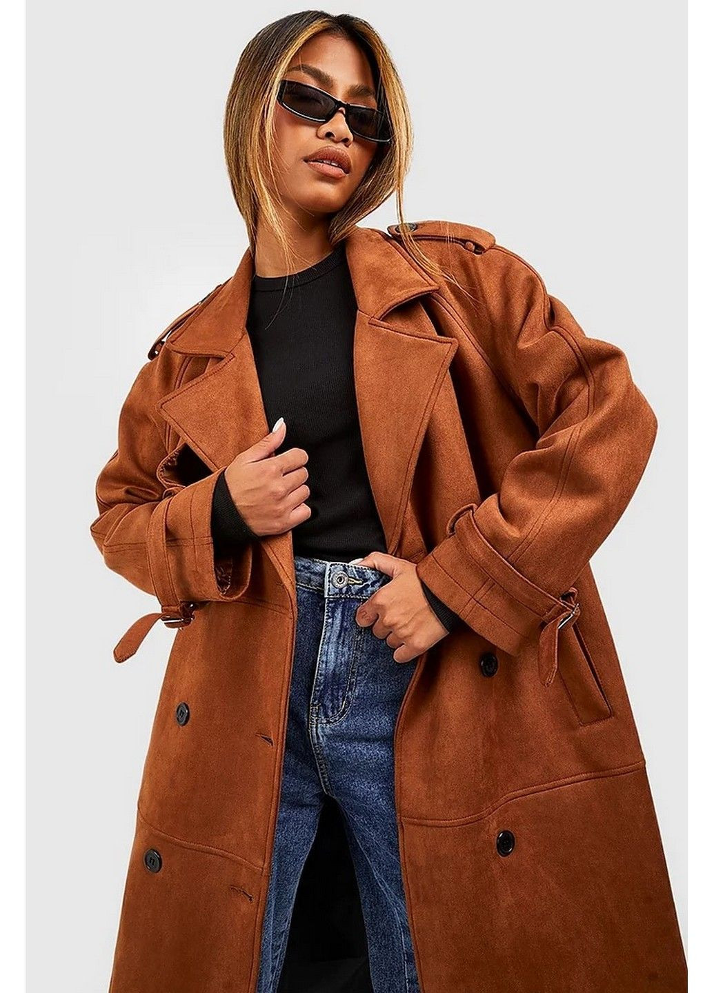 Коричневое демисезонное Пальто Boohoo