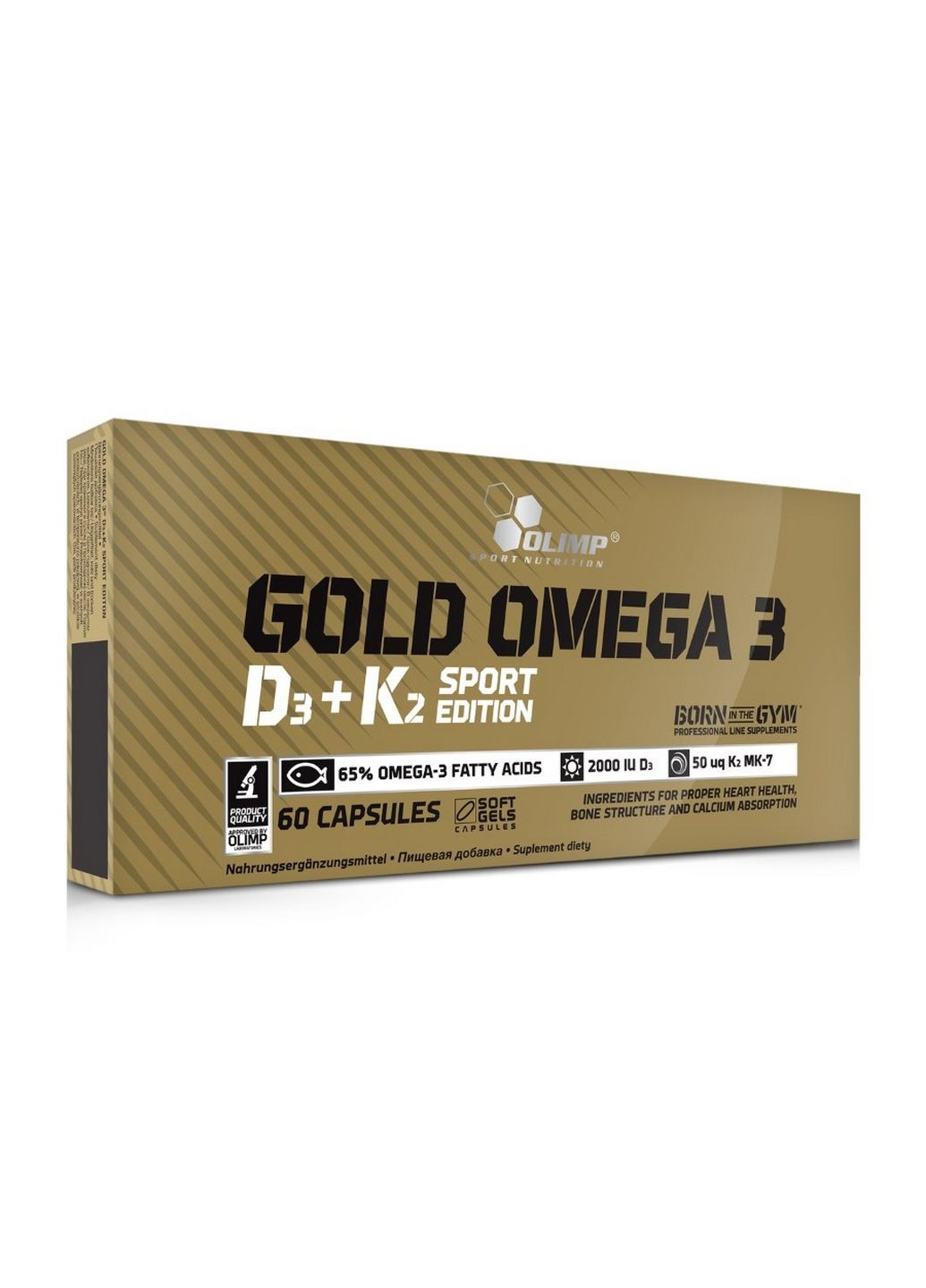 Жирні кислоти Gold Omega 3 D3+K2 Sport Edition, 60 капсул Olimp (293418150)