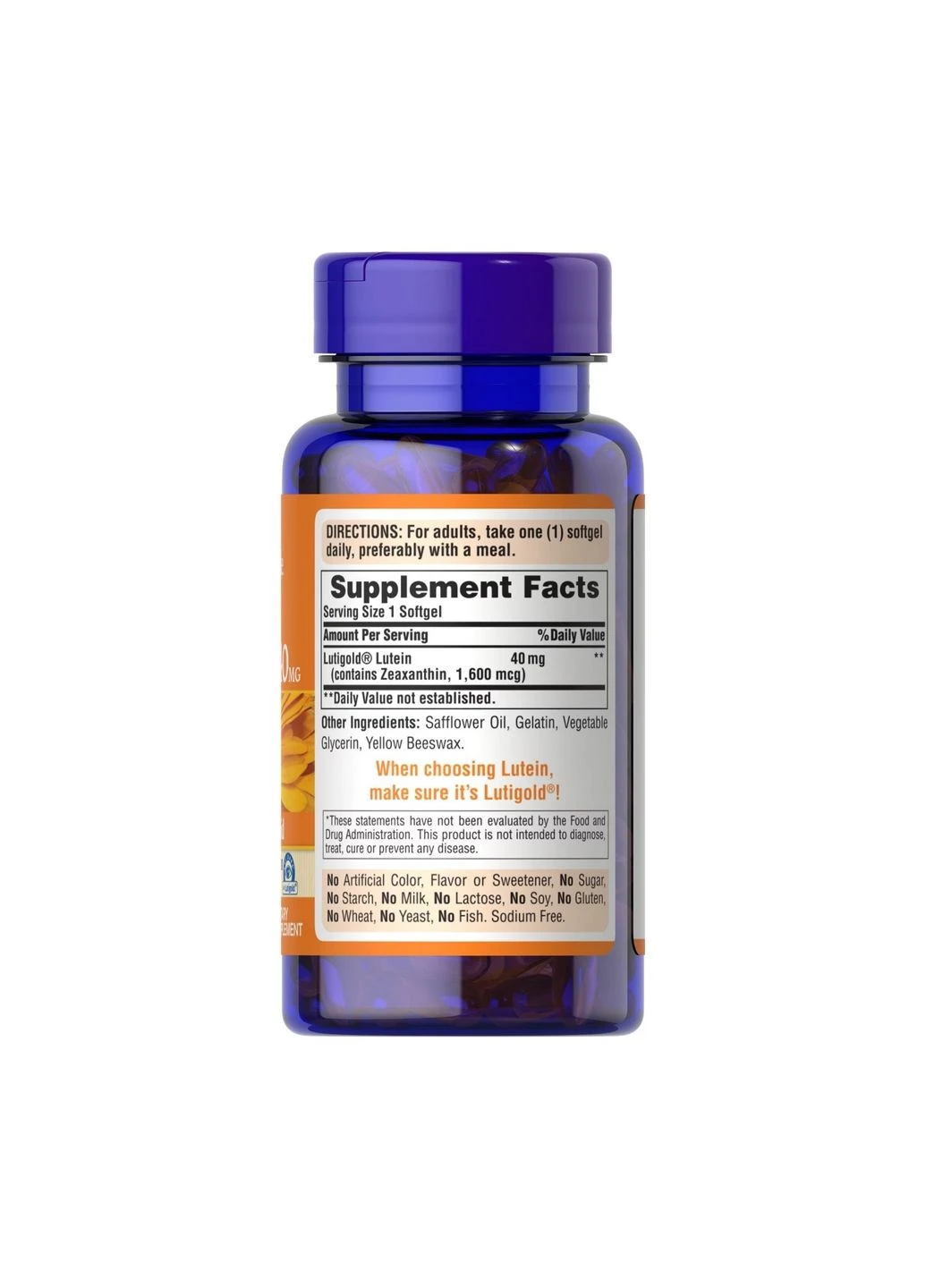Харчова добавка Lutein 40 mg with Zeaxanthin - 60 softgels Puritans Pride (296190562)
