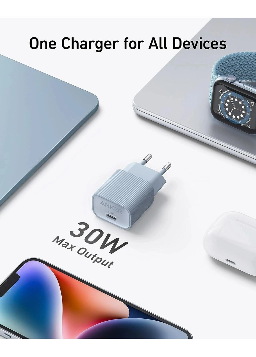 Мережевий зарядний пристрій PowerPort 511 Nano IV - 30W USB-C White (6962736) Anker (360401278)