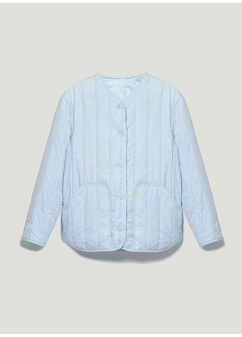 Блакитна демісезонна лайнер блакитний на ґудзиках JUL