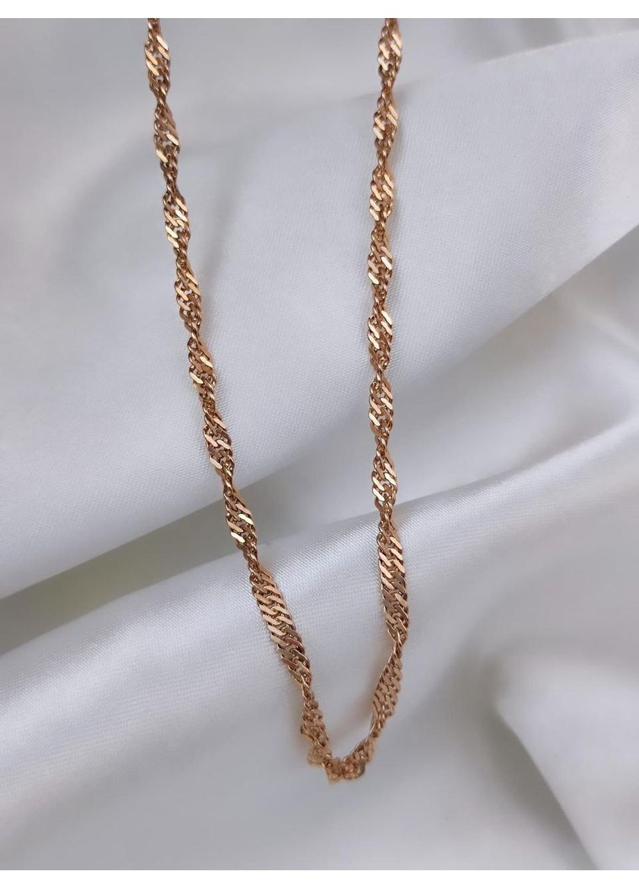 Срібний ланцюжок 925 проби в позолоті Сінгапур 45 см No Brand (367089327)