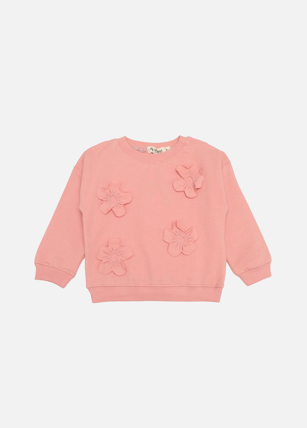 Yuki світшот для дівчинки колір пудровий цб-00271942 світло-рожевий трикотаж