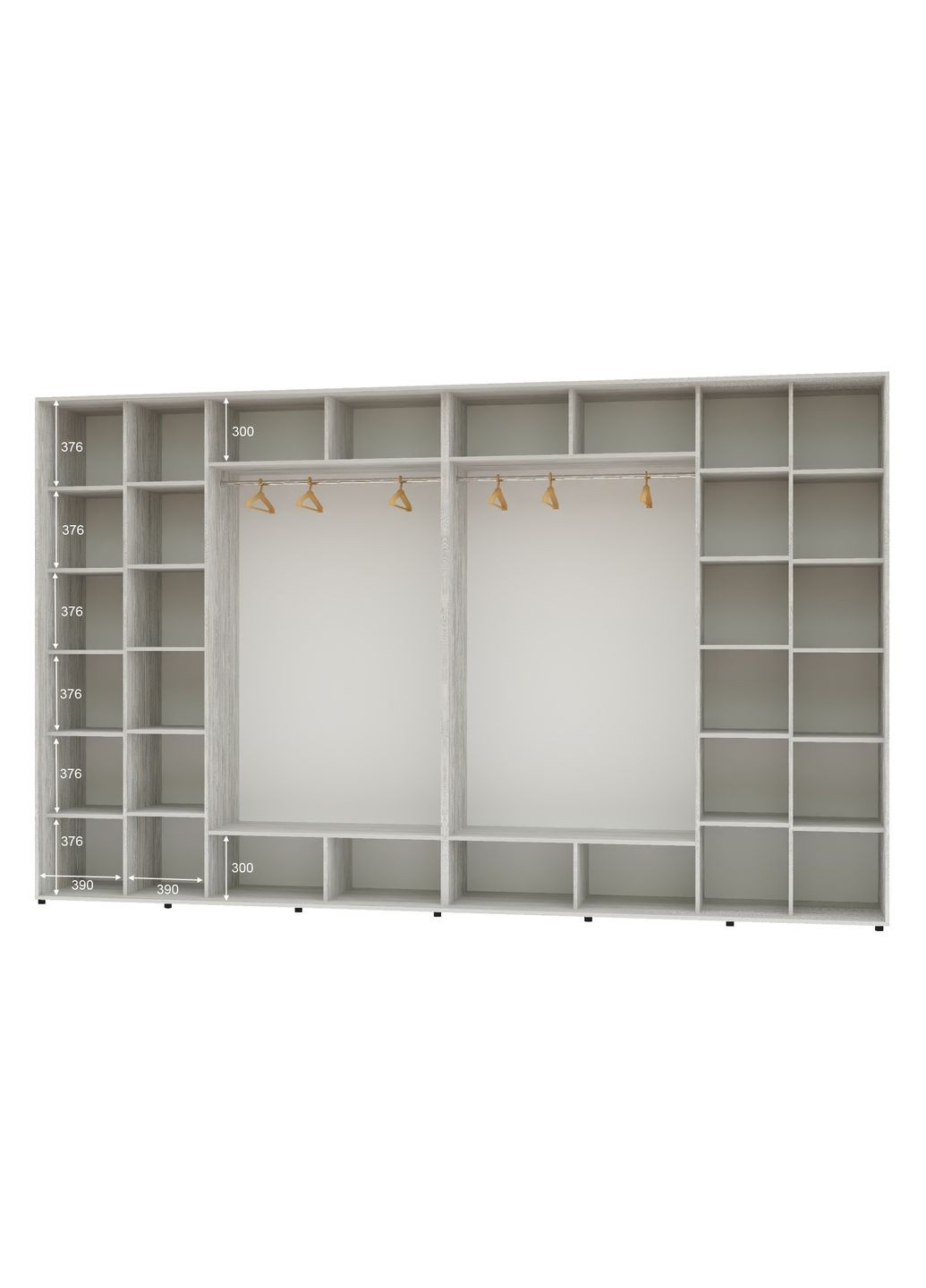 Шкаф-купе четырехдверный 380*60*220 Сосна Натти Зеркало с пескоструйным рисунком Алекса (360478709)