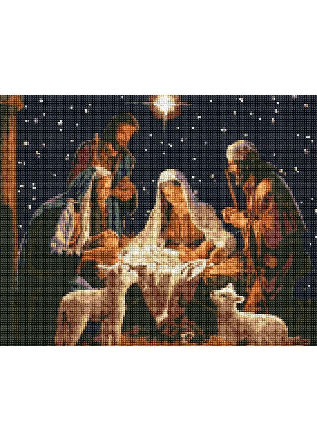 Алмазная мозаика ИдейкаТаинство Рождества с голограммными стразами 40х50 см AMO7858 Ідейка (369933760)