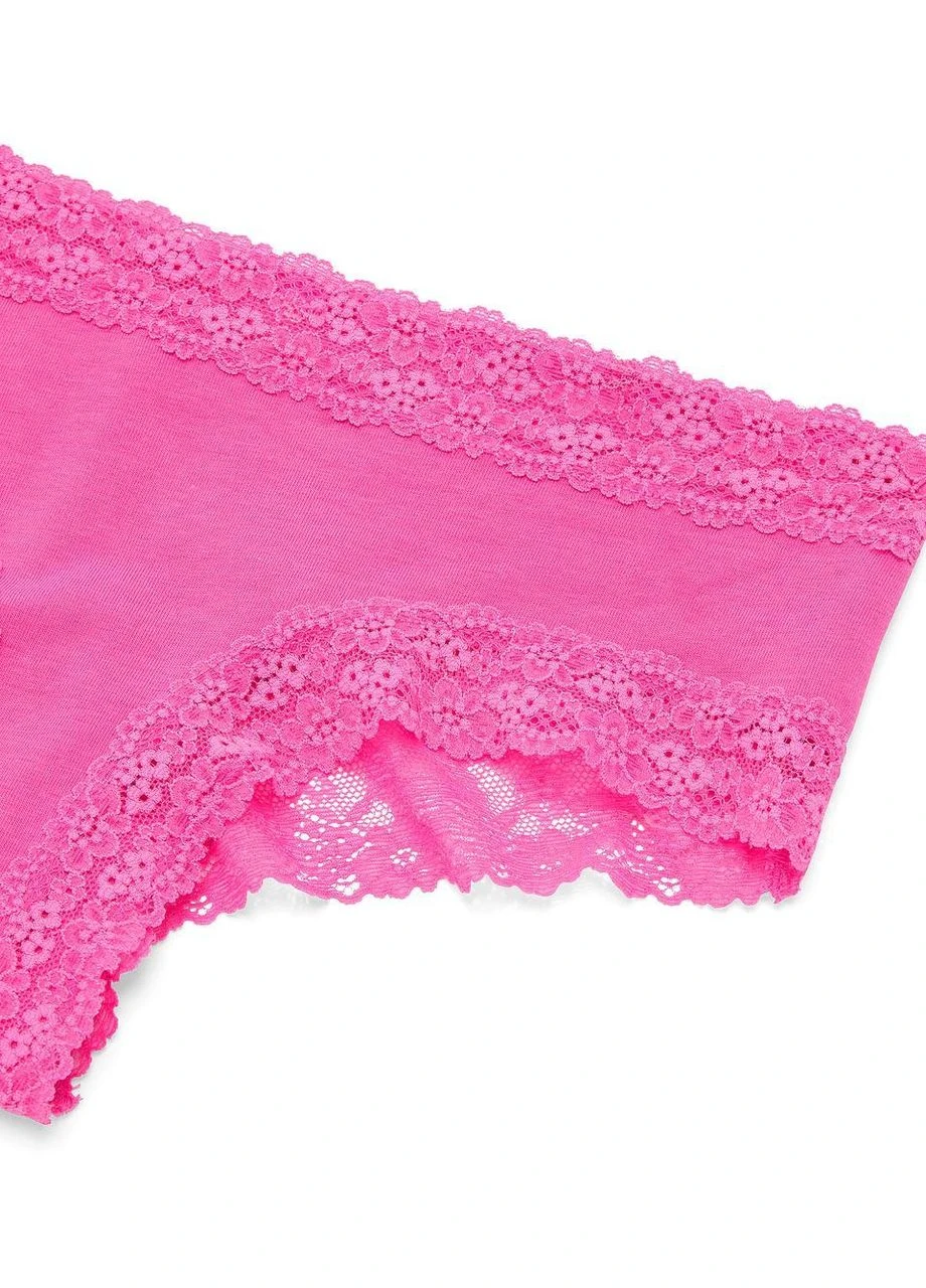 Женские трусики (52699561321) Cotton Lace-Trim Cheeky XS розовые Victoria's Secret (393889001)