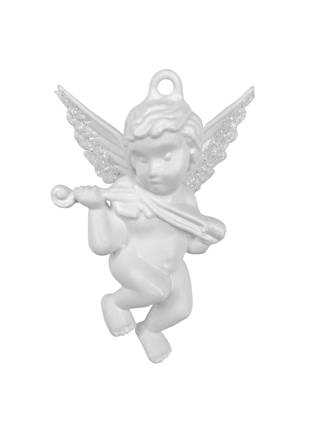 Новогодняя подвеска Ангел со скрипкой 4,5х2х6 см белый MIS LT (365628207)
