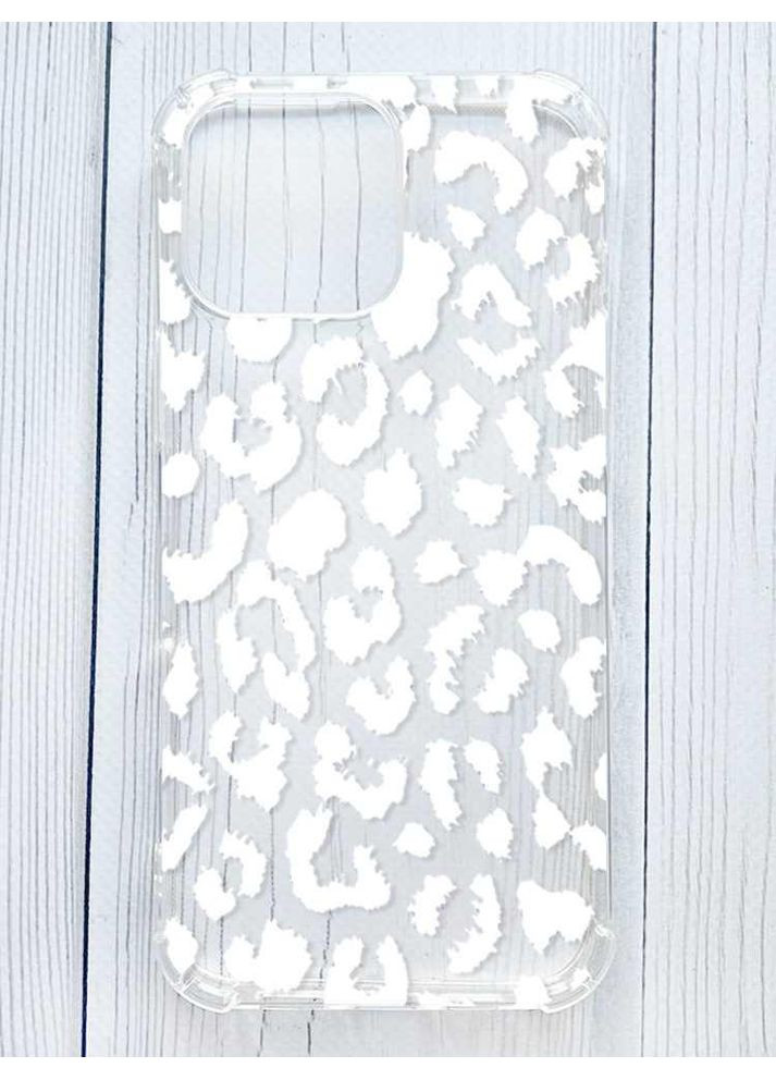 Чохол з потовщеними кутами на iPhone 16 Pro Max Леопардовий принт Білий (принт 375) Creative (356122161)