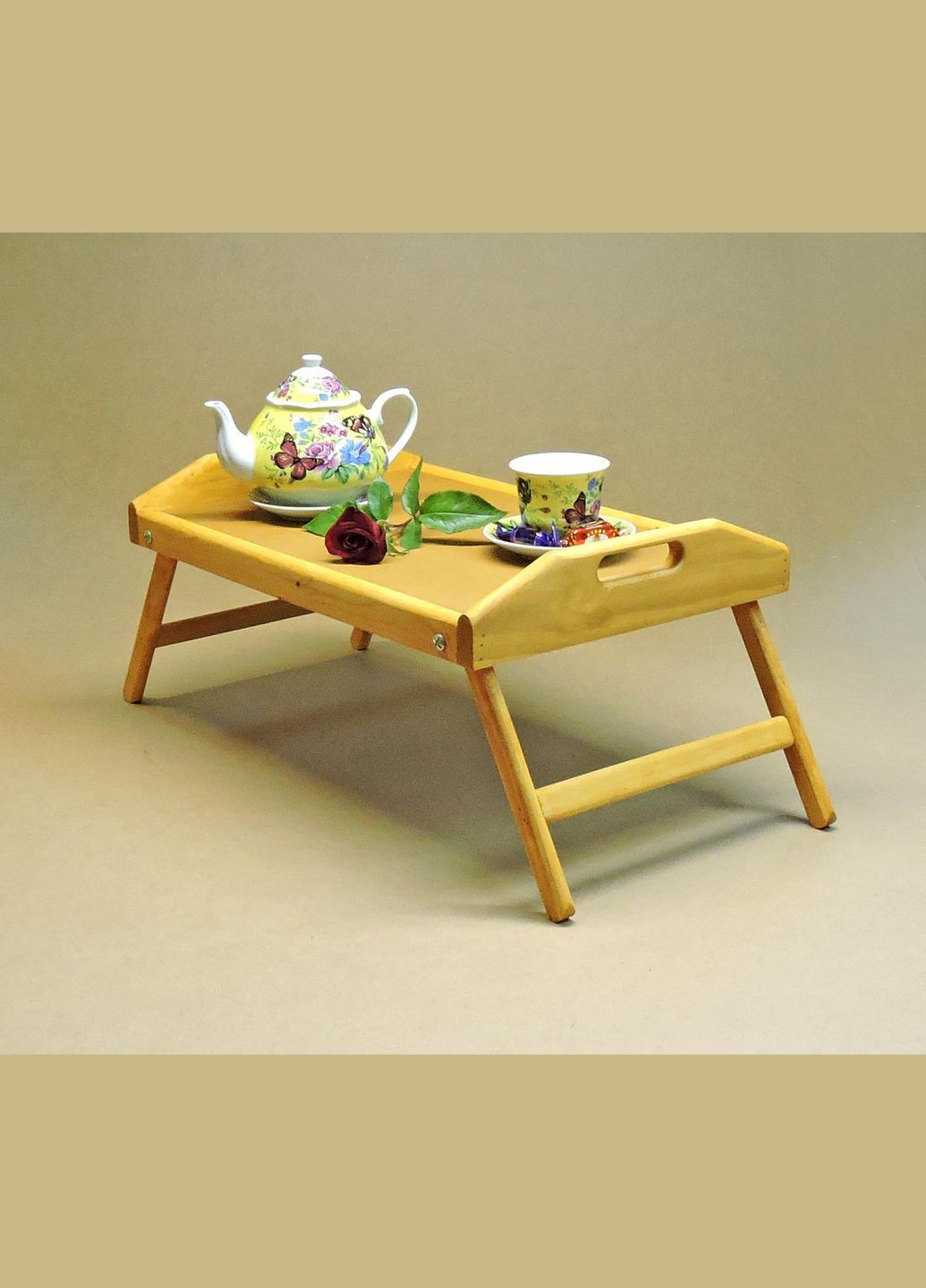 Столик-поднос для завтрака из дерева Флорида карри (СТП-000403) No Brand (327845597)