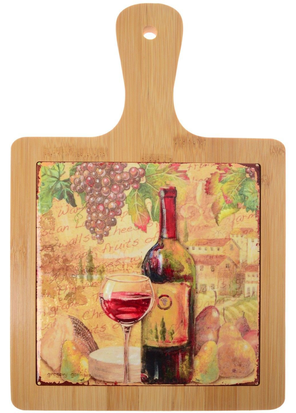 Доска разделочная WINE TIME / подставка под горячее/ с бамбук.ручкой 18х28 см (B160070) Limited Edition (365276376)