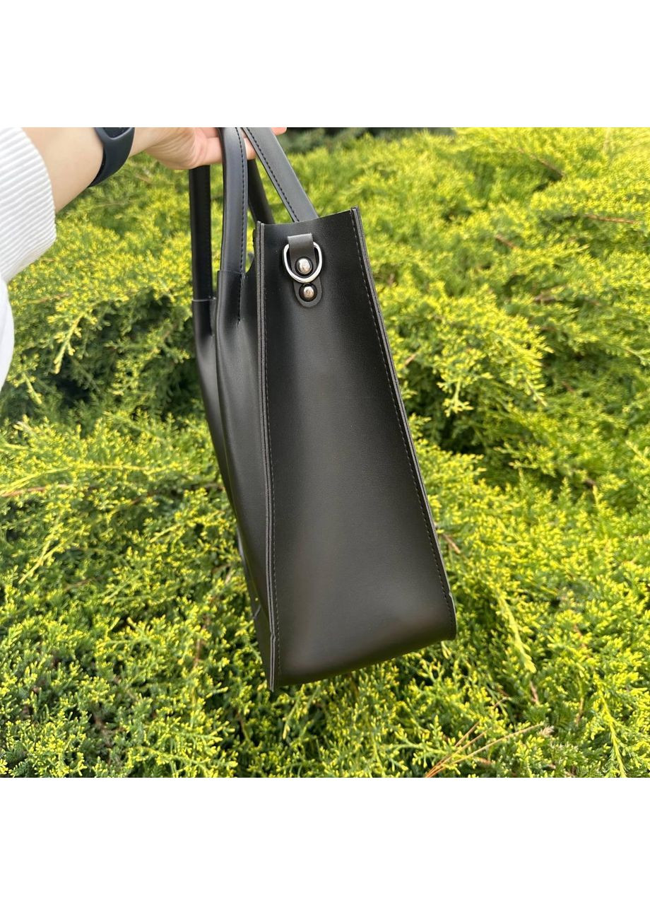 Женская сумка на плечо черная экокожа мягкая для повседневного использования классическая квадратная ProDobro (363258769)