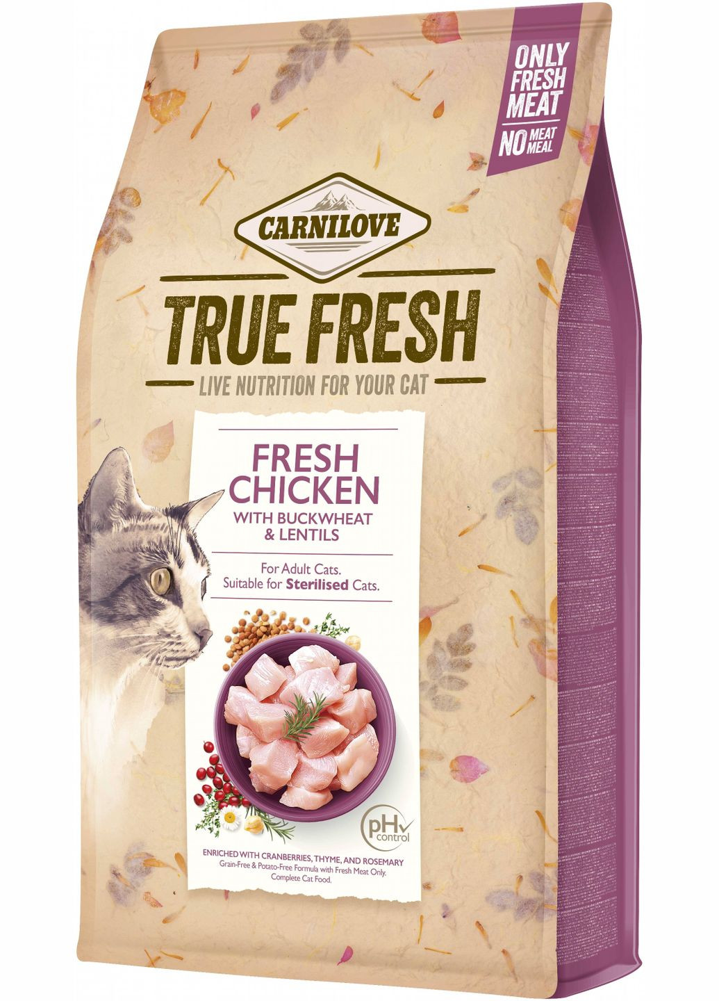 Сухой корм для взрослых кошек True Fresh Cat Chicken с курицей 4.8 кг (8595602561490) Carnilove (307981484)