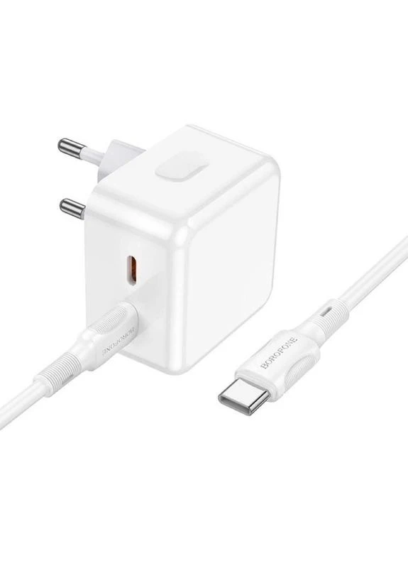 Сетевое зарядное устройство Source dual port PD35W(2C) charger set(Type-C to Type-C) White (6941991101137) Borofone BA76A (372682212)