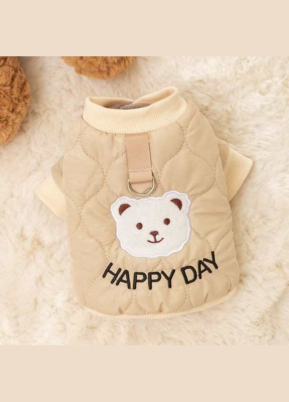 Куртка для животных Тедди Lesko 2310SXSL1869 Happy Day Beige M с петлей для поводка 5шт Hippie dog (356499334)