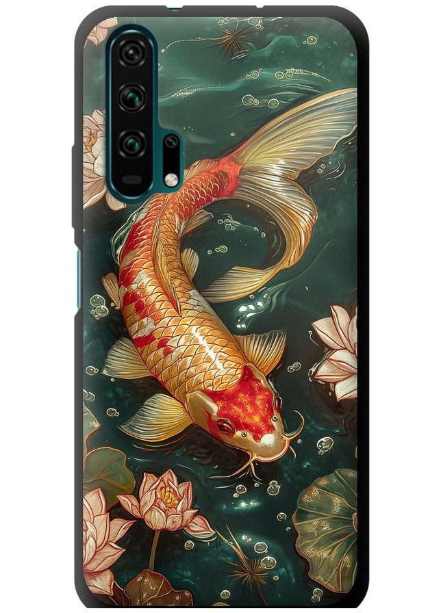 TPU чорний чохол 'Мелодія Лотоса' для Endorphone Huawei Honor 20 Pro (291132961)