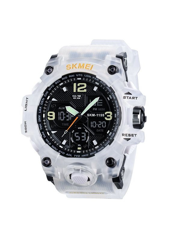 Чоловічий наручний годинник 1155BWT watch (White) Skmei (322126663)
