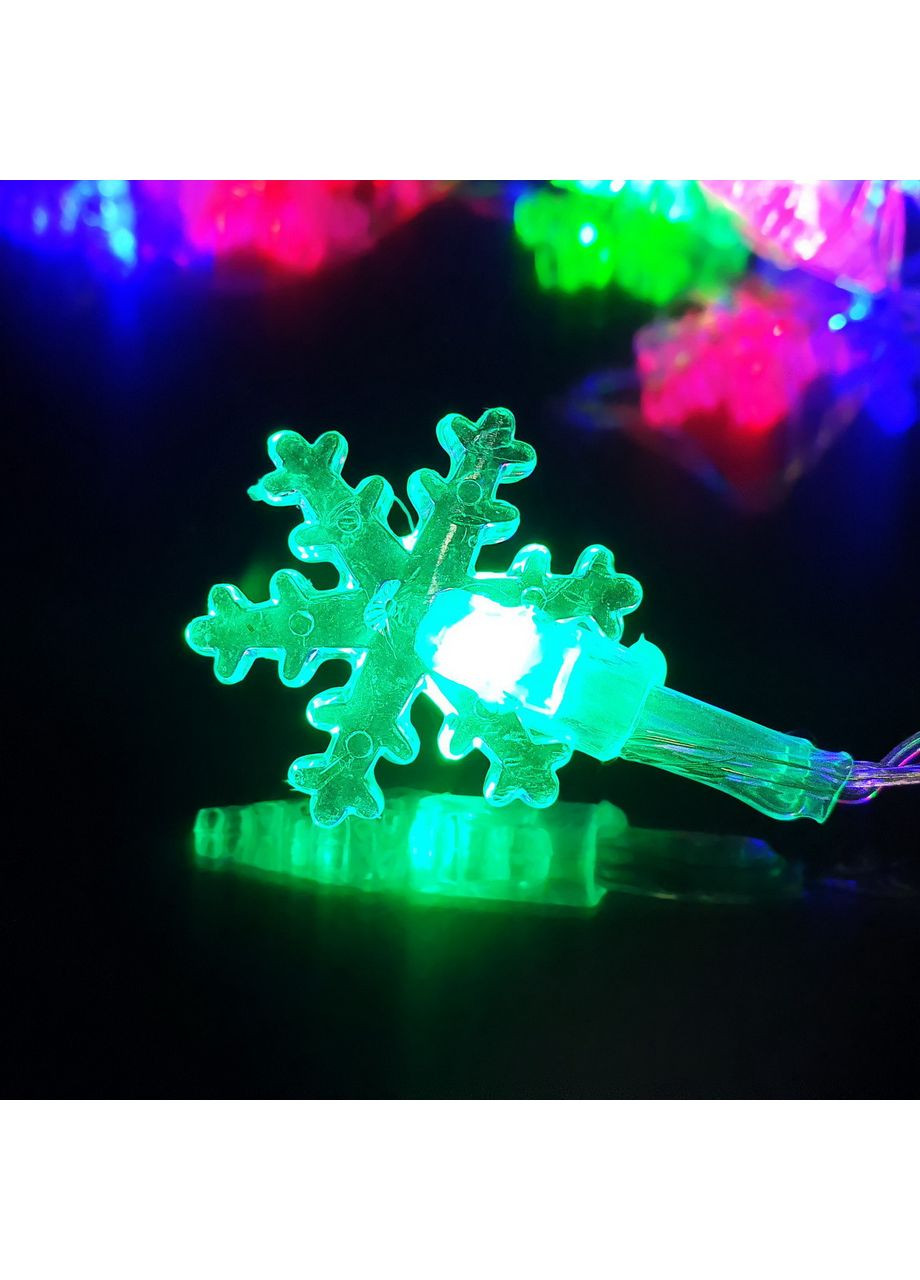 Гірлянда нитка "Мальовнича сніжинка" 20 LED 3.5м мульти від мережі Po Fanu (365549152)