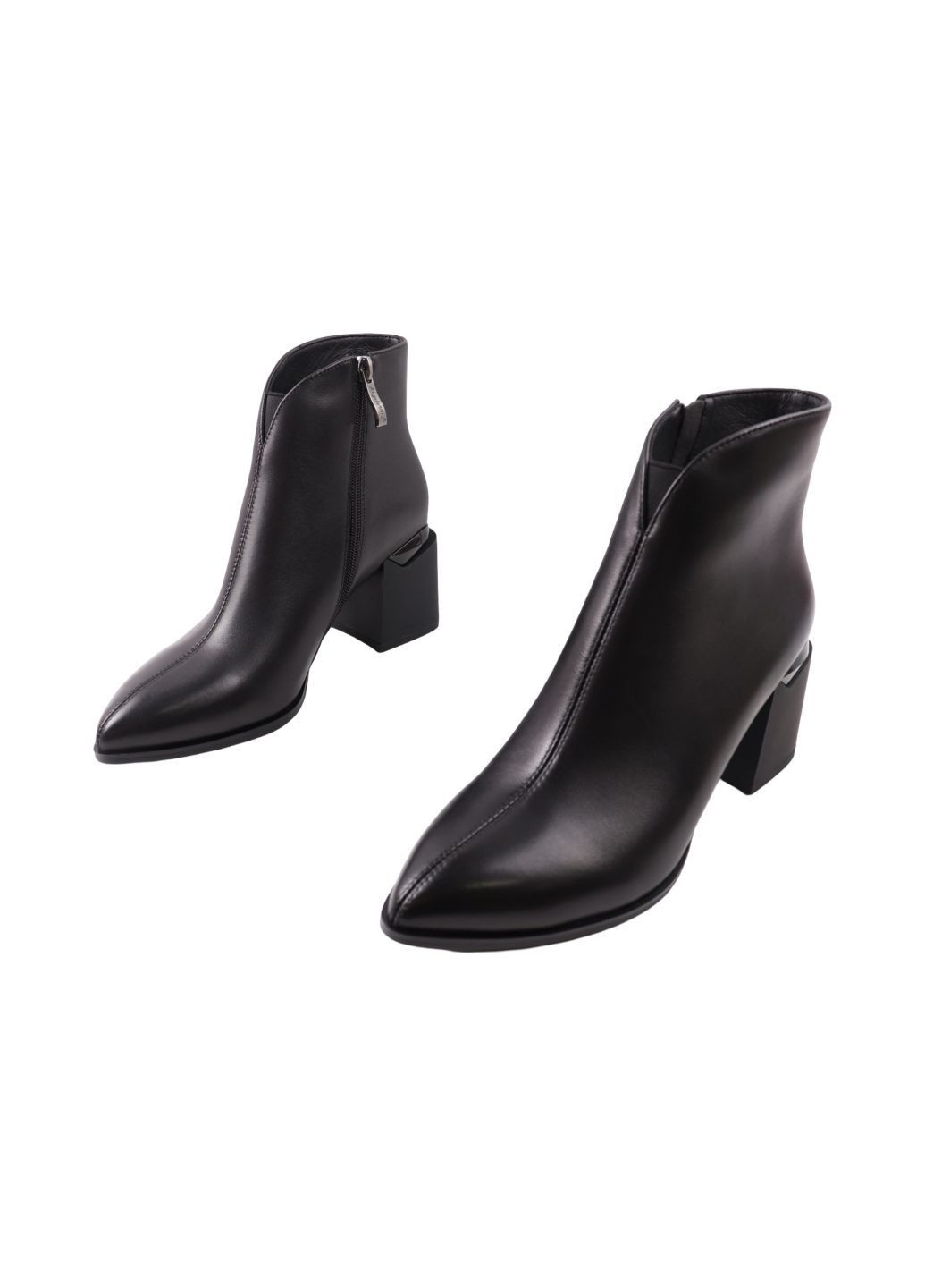 Черные ботильоны женские черные натуральная кожа Angelo Vani 289-24DH