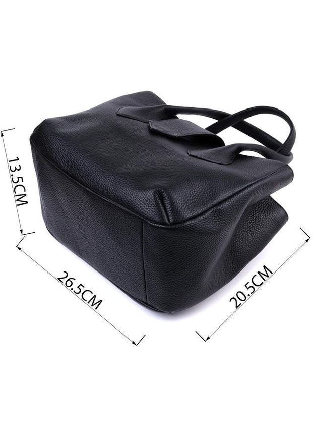 Сумка шоппер жіноча з натуральної шкіри на плече середня Чорний 39053 Shvigel (353302638)