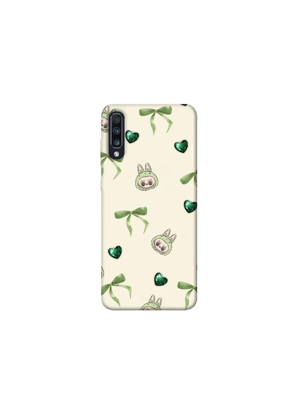 Чехол на Samsung Galaxy A70 (A705F) Labubu Green Heart Frontalka (353320796)