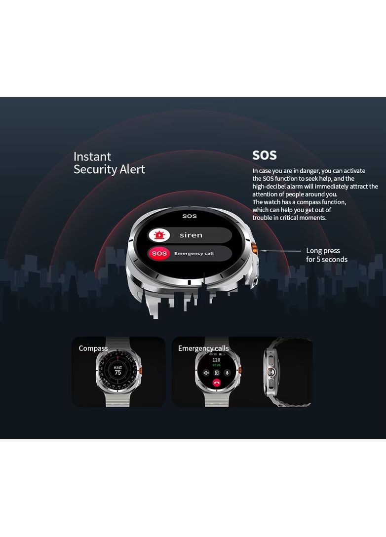 Смарт годинник SK7 Ultra 47 mm AMOLED Screen, White VHG (360771966)