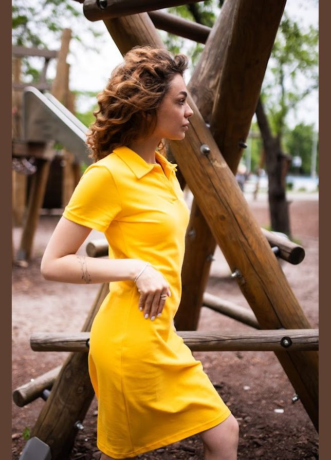 Желтое повседневный платье женское hc (h001-8344-091) Be in fashion