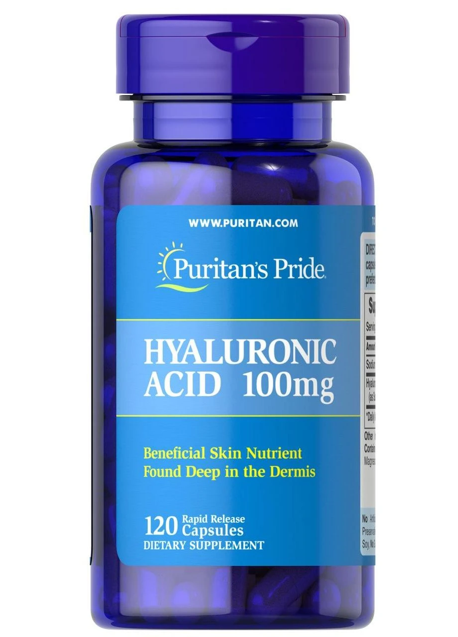 Гиалуроновая кислота, Hyaluronic Acid, 100 мг, 120 капсул Puritans Pride (380977511)