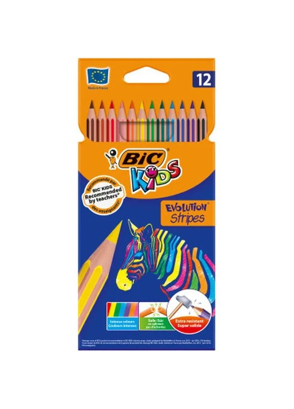 Олівці кольорові Evolution Stripers 12 шт (bc9505221) Bic (399144556)