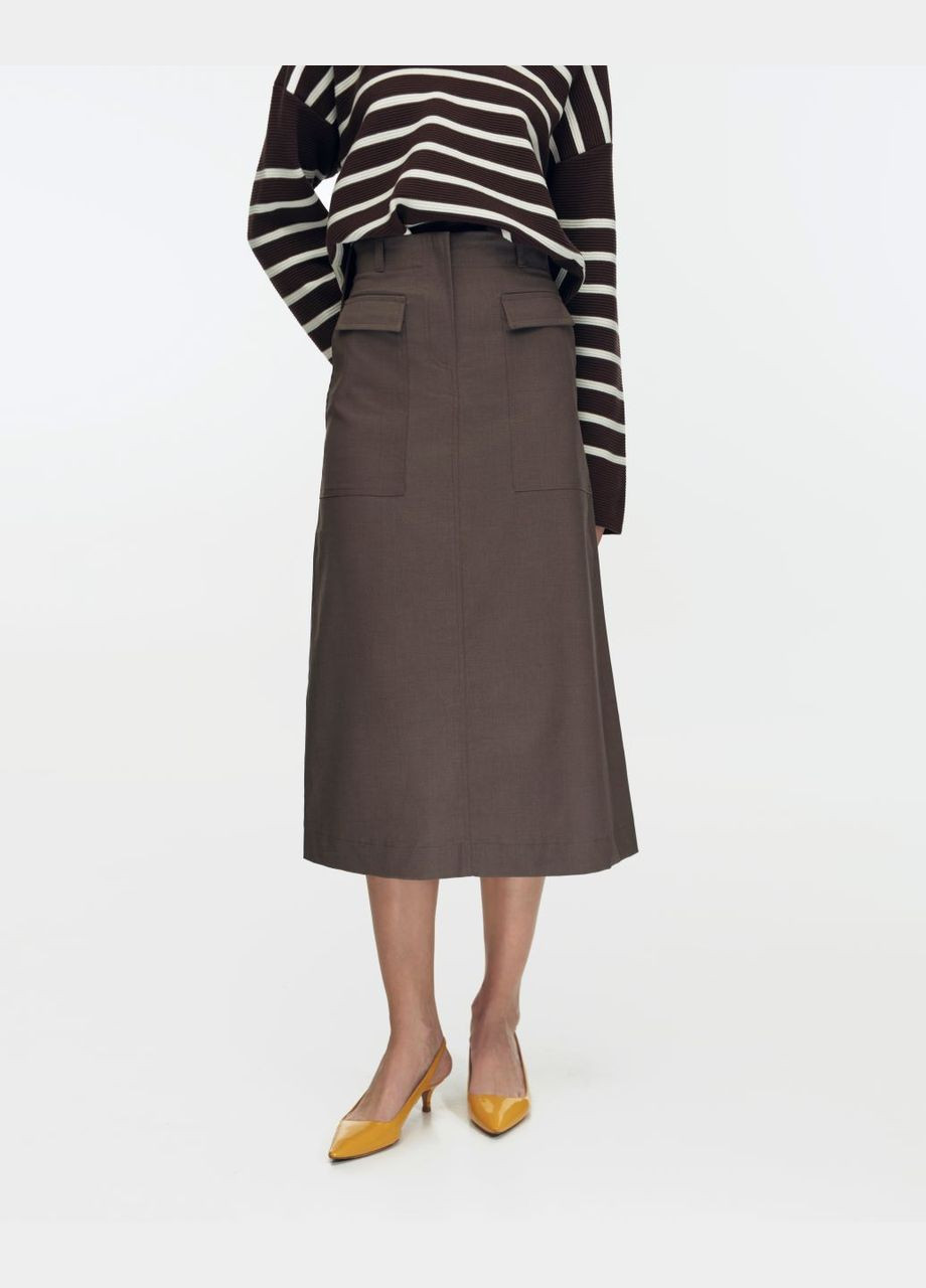 Кофейная офисная, повседневная, кэжуал, джинсовая, вечерний юбка костюмная Move карго