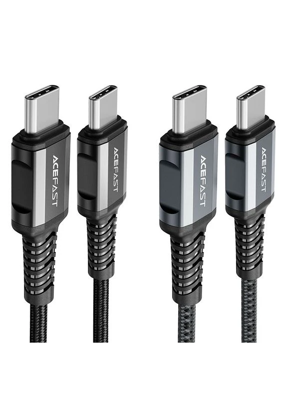 Кабель C1-03 Type-C – Type-C 3 А 1.2 м в нейлоновому обплетенні чорний Acefast (401870768)
