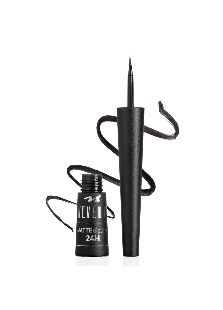 Підводка для очей Matte 24H твердий пензлик Neverti (369929650)