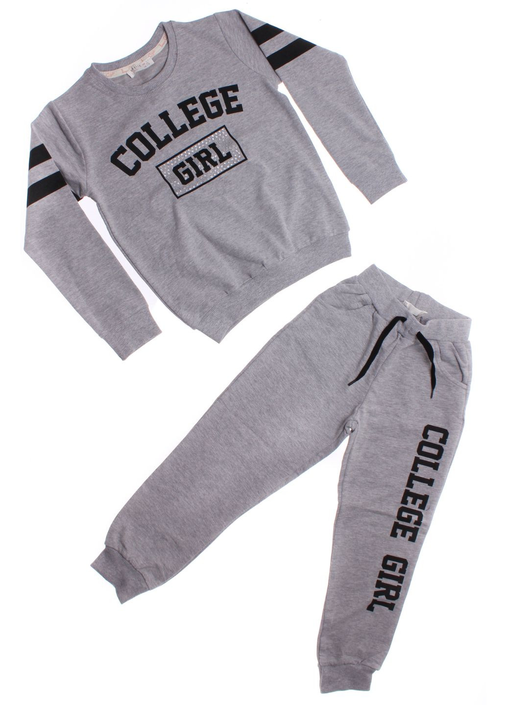 Сірий демісезонний футболка з довгим рукавом + брюки 13766 сірий меланжевий Breeze