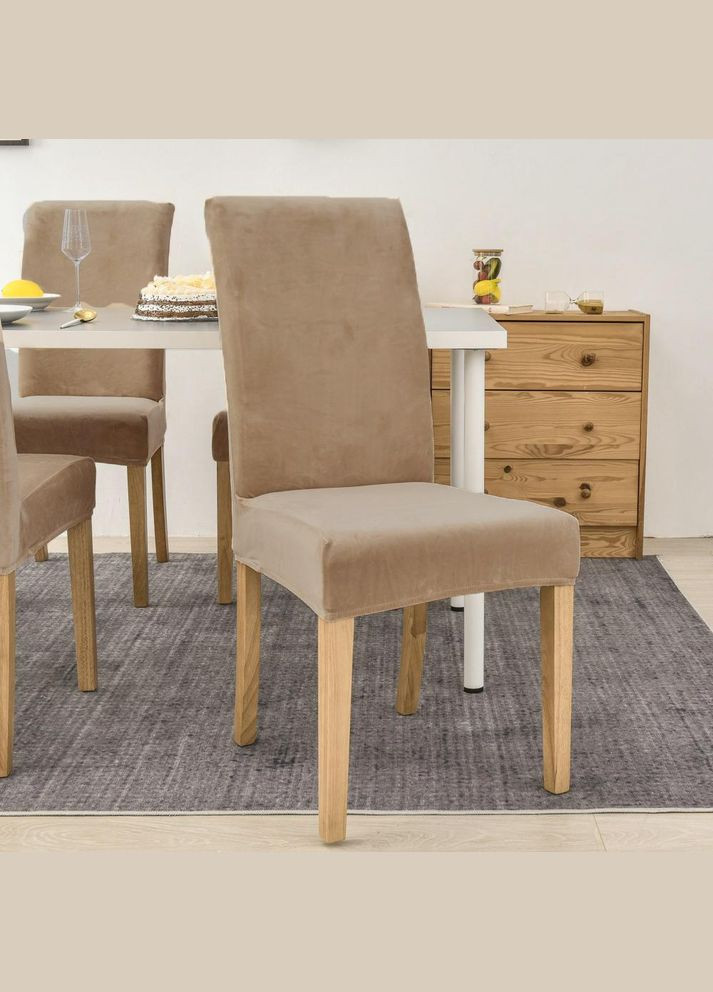 Чохол на стілець універсальний еластичний м'який оксамит No Brand М1 (323159539)