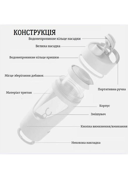 Электрический шейкер 700 мл No Brand (337989682)