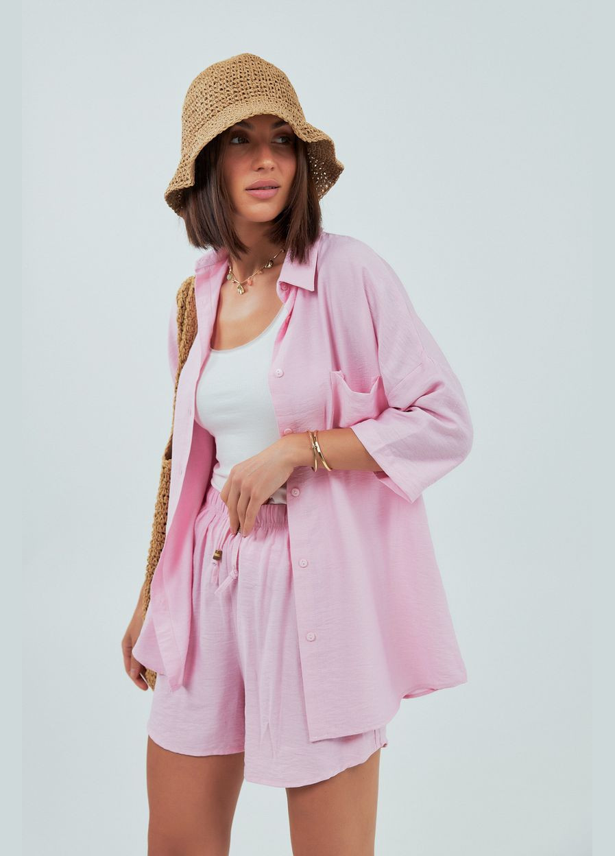 Однотонний костюм з сорочкою та шортами Lurex (339433430)