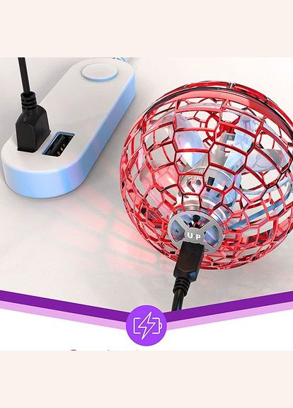 Кулька бумеранг дитяча з підсвічуванням на акумуляторі Flying Spinner RGB червоний (1932313989) FlyNova (326811570)