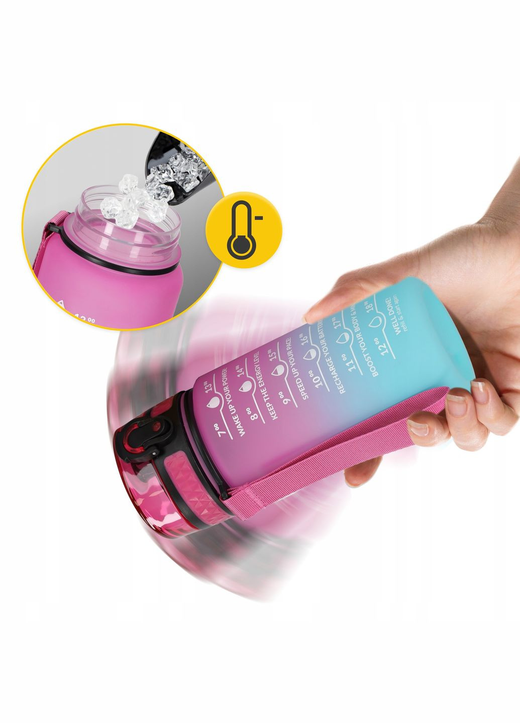 Бутылка для воды спортивная 500 мл Pink/Sky Blue (P-5905973400749) 4FIZJO (301671719)