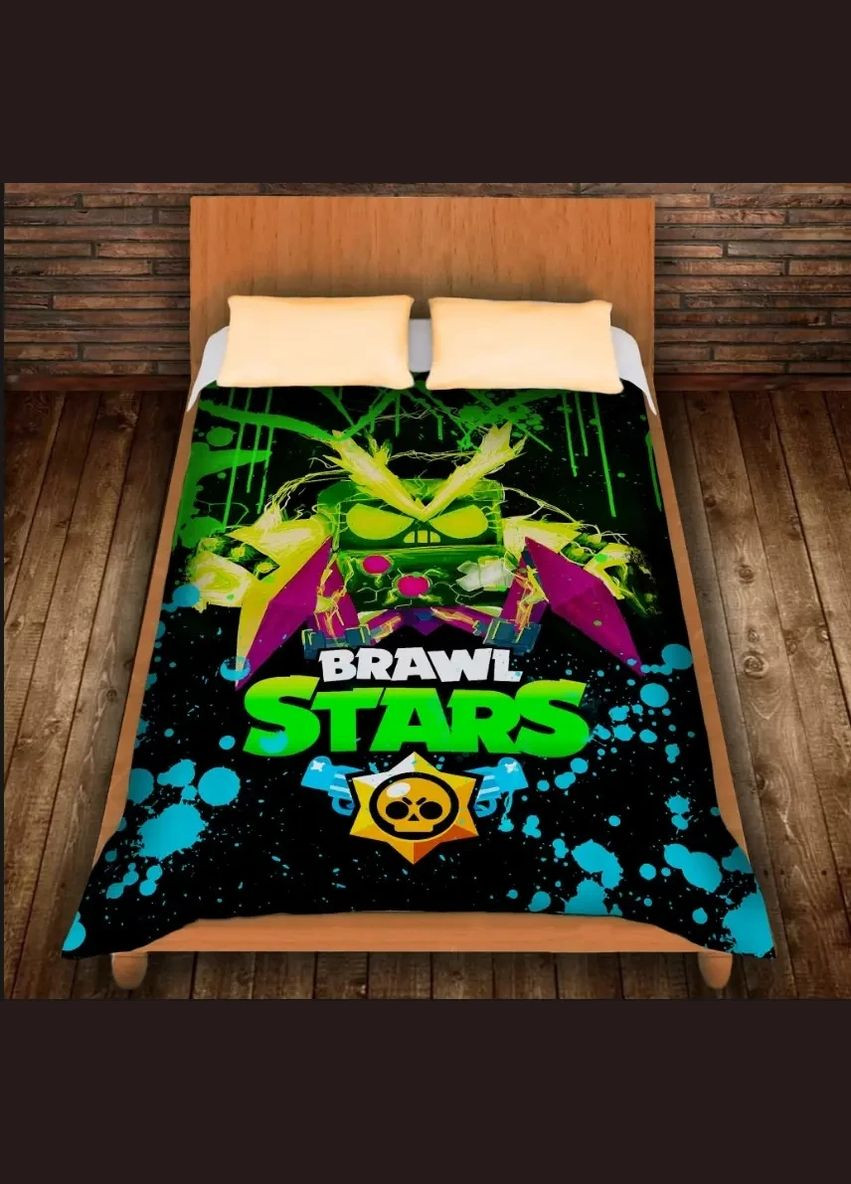 Плед з 3D принтом-Бравл Старс Вірус Неон Перша Креативна мануфактура PERFECTUS Плед (301868964)