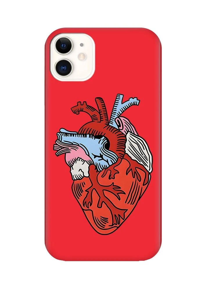 Матовий червоний чохол на Apple iPhone 11 (6.1):: Серце анатомічне (принт 250) Creative (359491168)