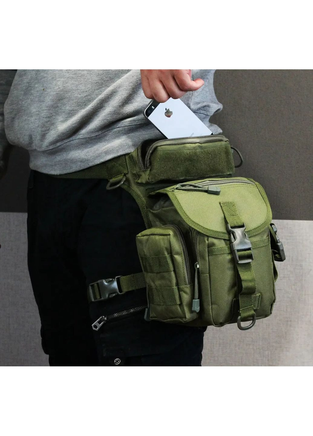 Сумка на пояс тактична Олива 6л, набедрена сумка для військових з кріпленням Molle No Brand (361669439)