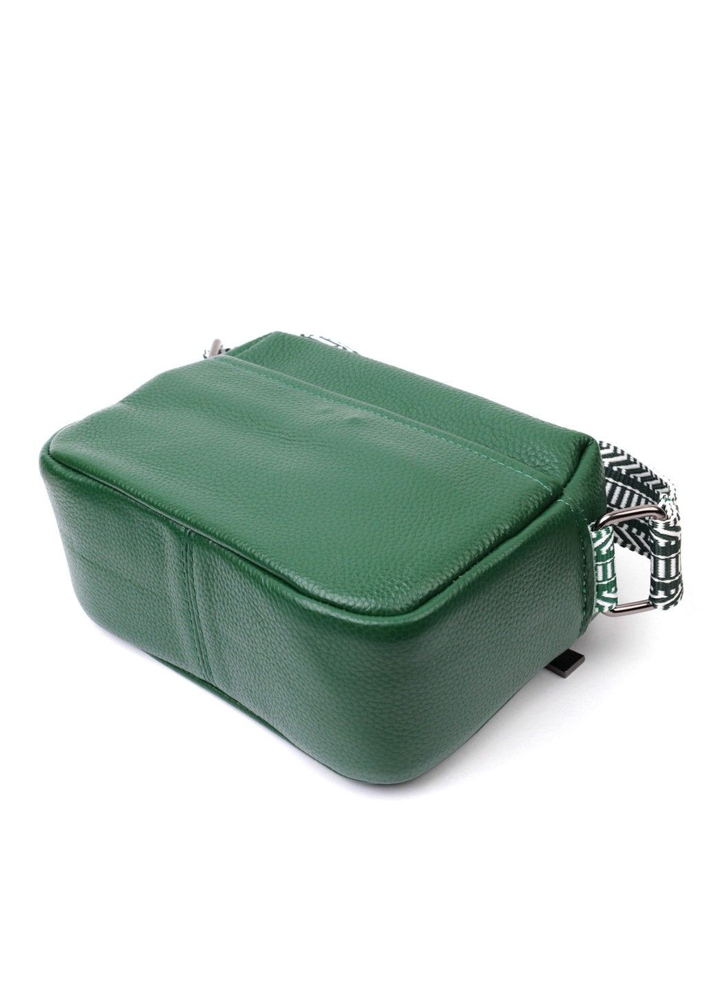 Сумка на одне відділення для стильних жінок із натуральної шкіри 22603 Зелена Vintage (297993038)