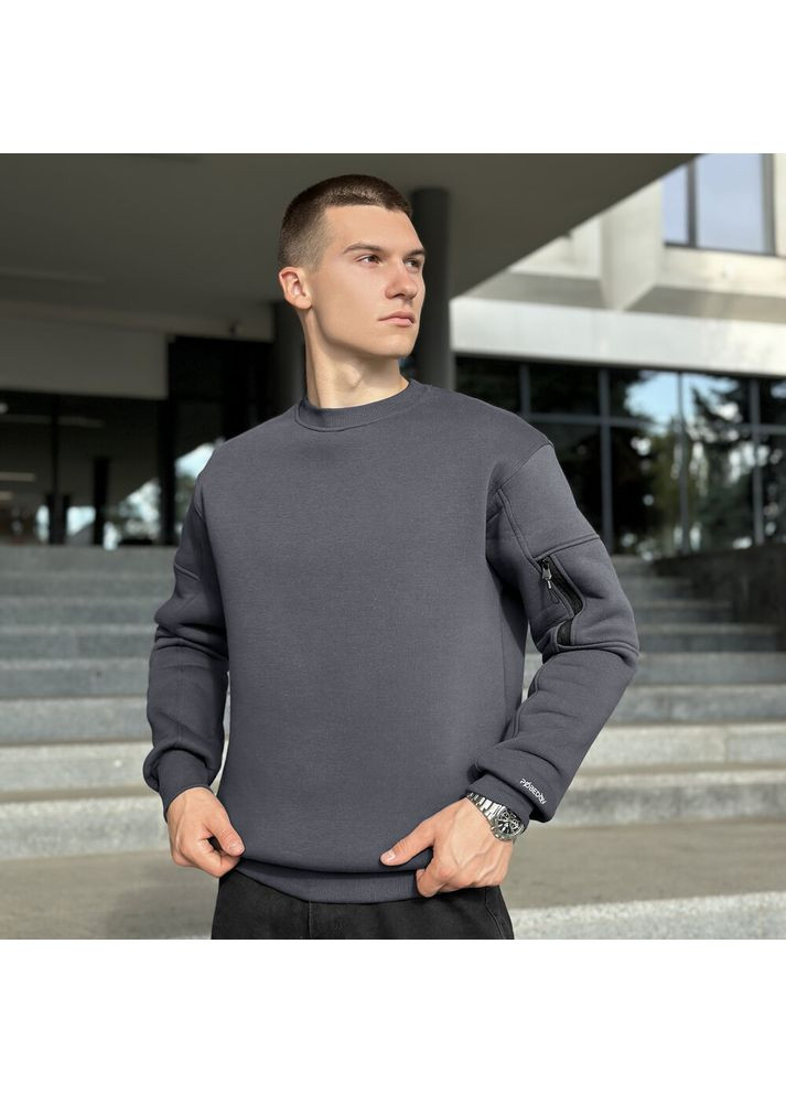 Темно-серый свитшот apex темно-серый Pobedov однотонный без декора (304028376)