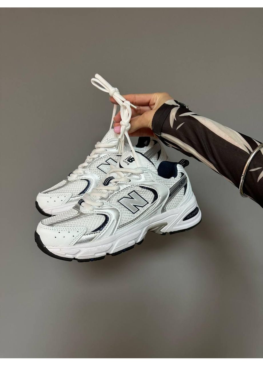 Білі Осінні кросівки чоловічі new balance 530 white silver premium нью беланс 530 No Brand