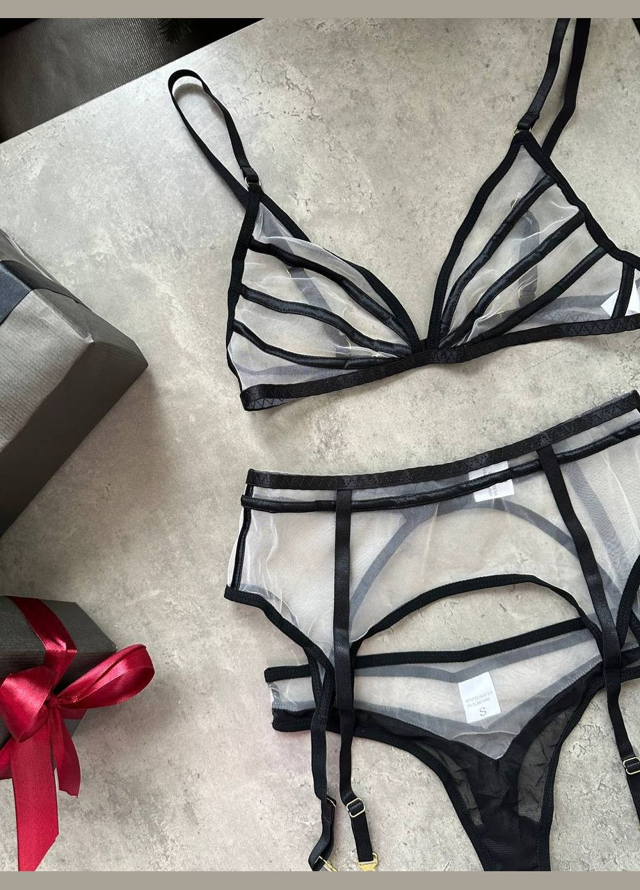 Чорний демісезонний комплект білизни No Brand